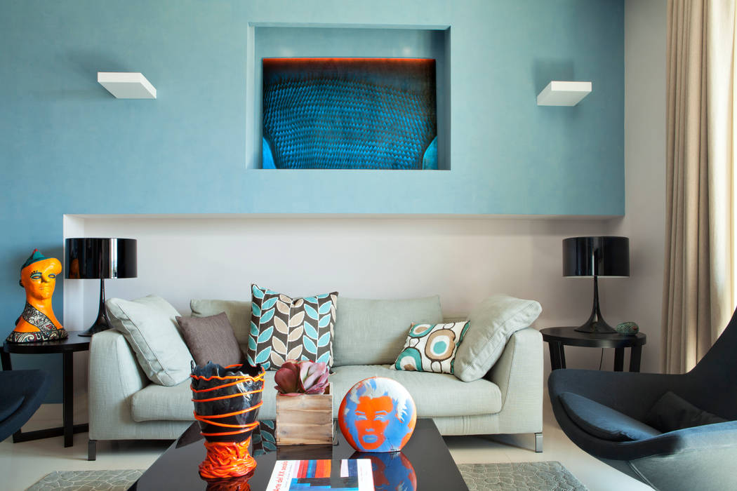 La casa ideale per un single, giovane e colorata, PDV studio di progettazione PDV studio di progettazione Eklektik Oturma Odası Kanepe & Koltuklar