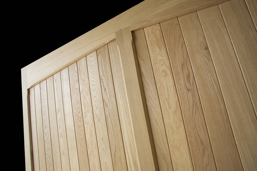 Garage Door being built out of timber The Garage Door Centre Limited Scandinavian style garage/shed Garages & sheds