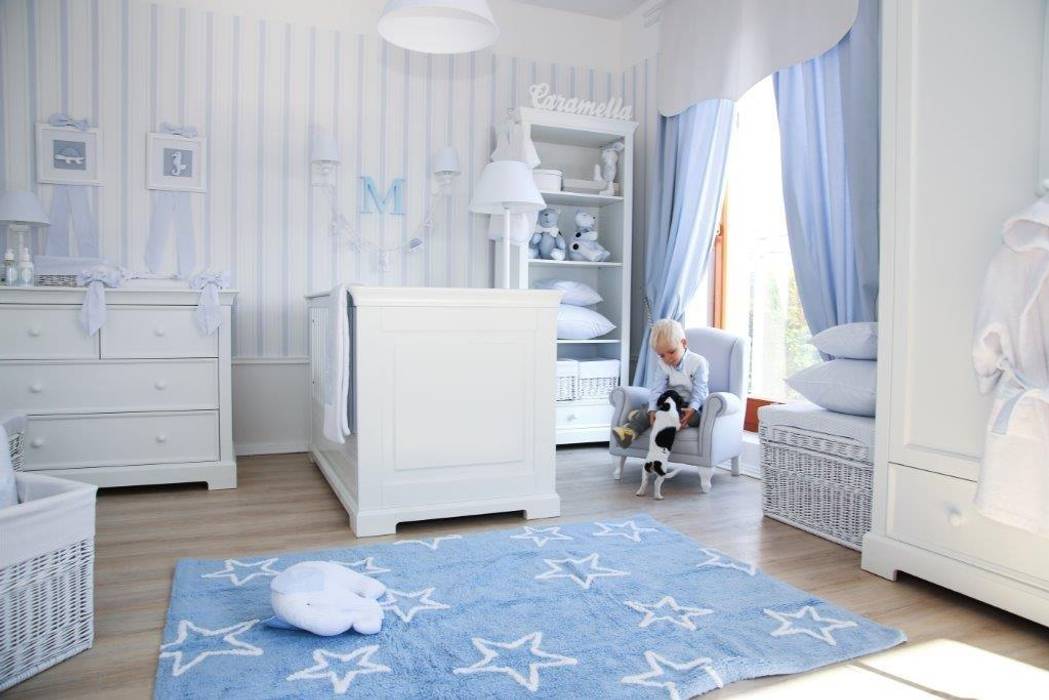 Klasyczny błękit w pokoju chłopca, Caramella Caramella Nursery/kid’s room Beds & cribs