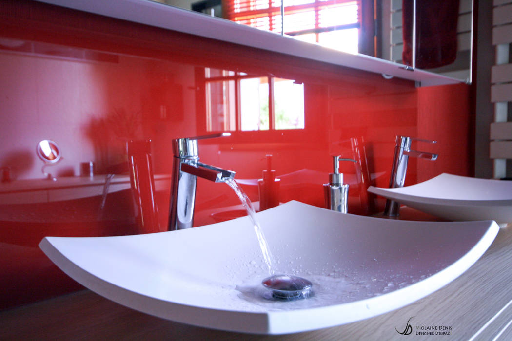 Rénovation d'une salle de bain moderne, Violaine Denis Violaine Denis Baños de estilo moderno
