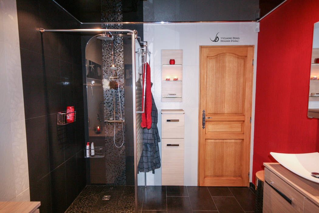 Rénovation d'une salle de bain moderne, Violaine Denis Violaine Denis Phòng tắm phong cách hiện đại