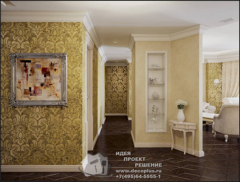 Дизайн прихожей, фото интерьера Бюро домашних интерьеров Коридор, прихожая и лестница в модерн стиле