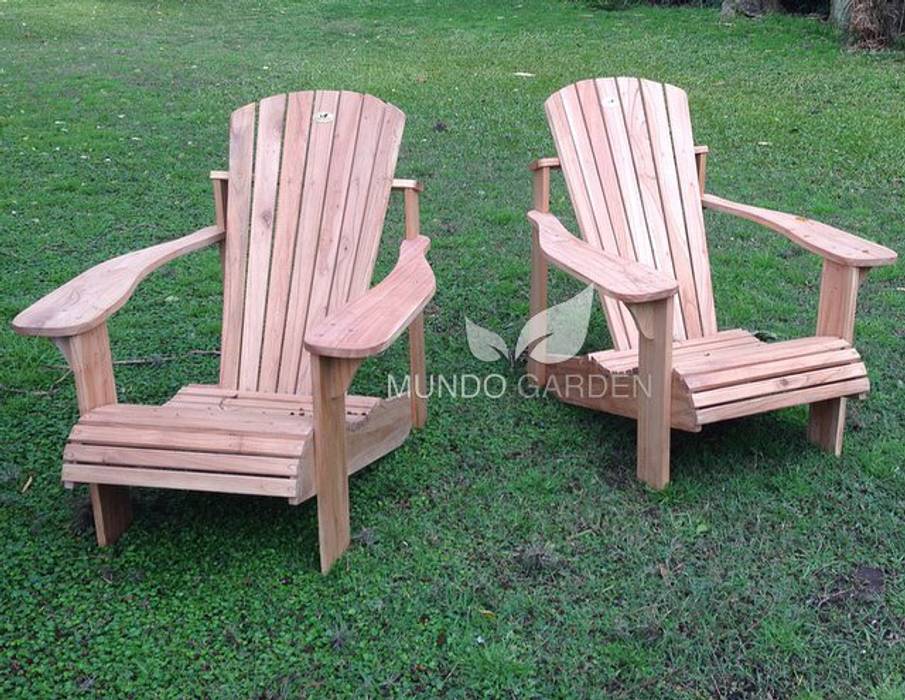 Sillones Adirondack Color Natural Mundo Garden Jardines de estilo moderno Madera Acabado en madera Mobiliario