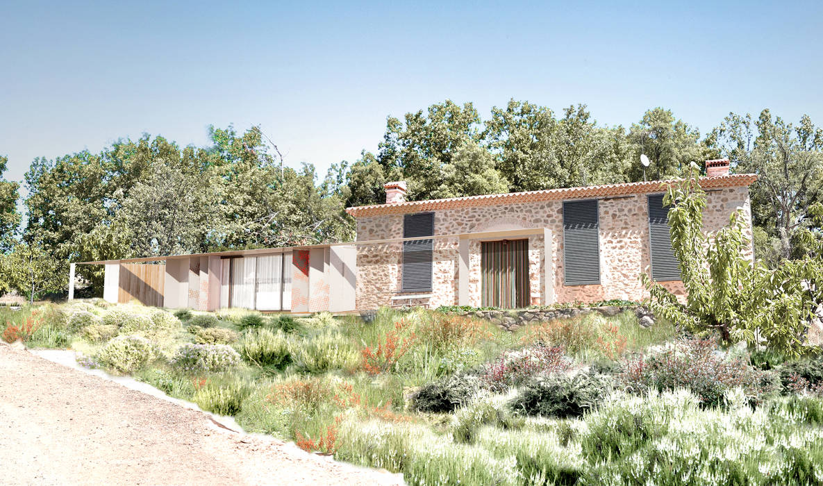 ¡Moderna y Rural! Una gran casa con hermoso Jardín, Estudio de Arquitectura Teresa Sapey Estudio de Arquitectura Teresa Sapey Casas rurales