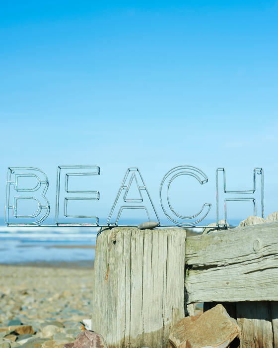 Galvanised metal beach sign brush64 Endüstriyel Oturma Odası Aksesuarlar & Dekorasyon