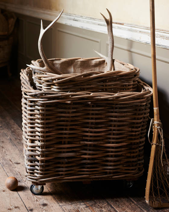 large square rattan log baskets with wheels brush64 ห้องนั่งเล่น เตาผิงและของตกแต่ง