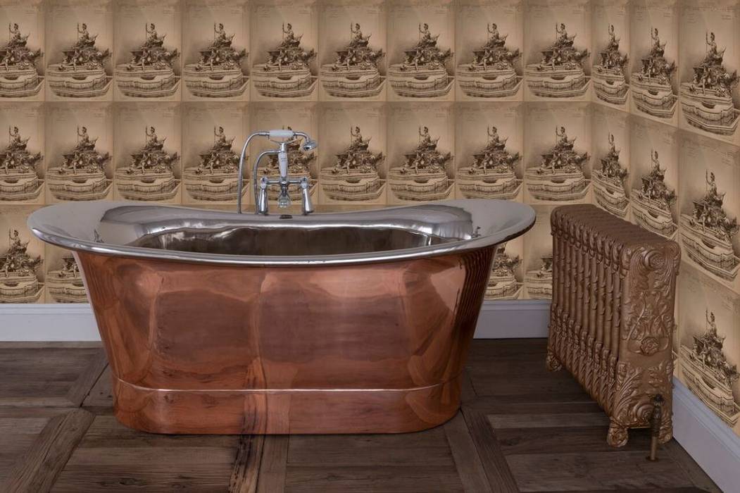 Normandy Double Slipper Copper & Nickel Bath UKAA | UK Architectural Antiques Klassische Badezimmer Wannen und Duschen