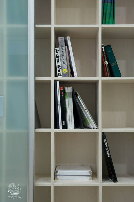 ENERGOHOUSE, ZROBYM architects ZROBYM architects Minimalst style study/office Cupboards & shelving