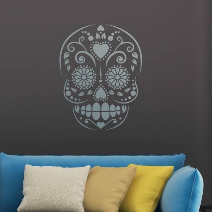 Candy Skull Repeat, Stencil Up Stencil Up Pareti & Pavimenti in stile moderno Carta da parati