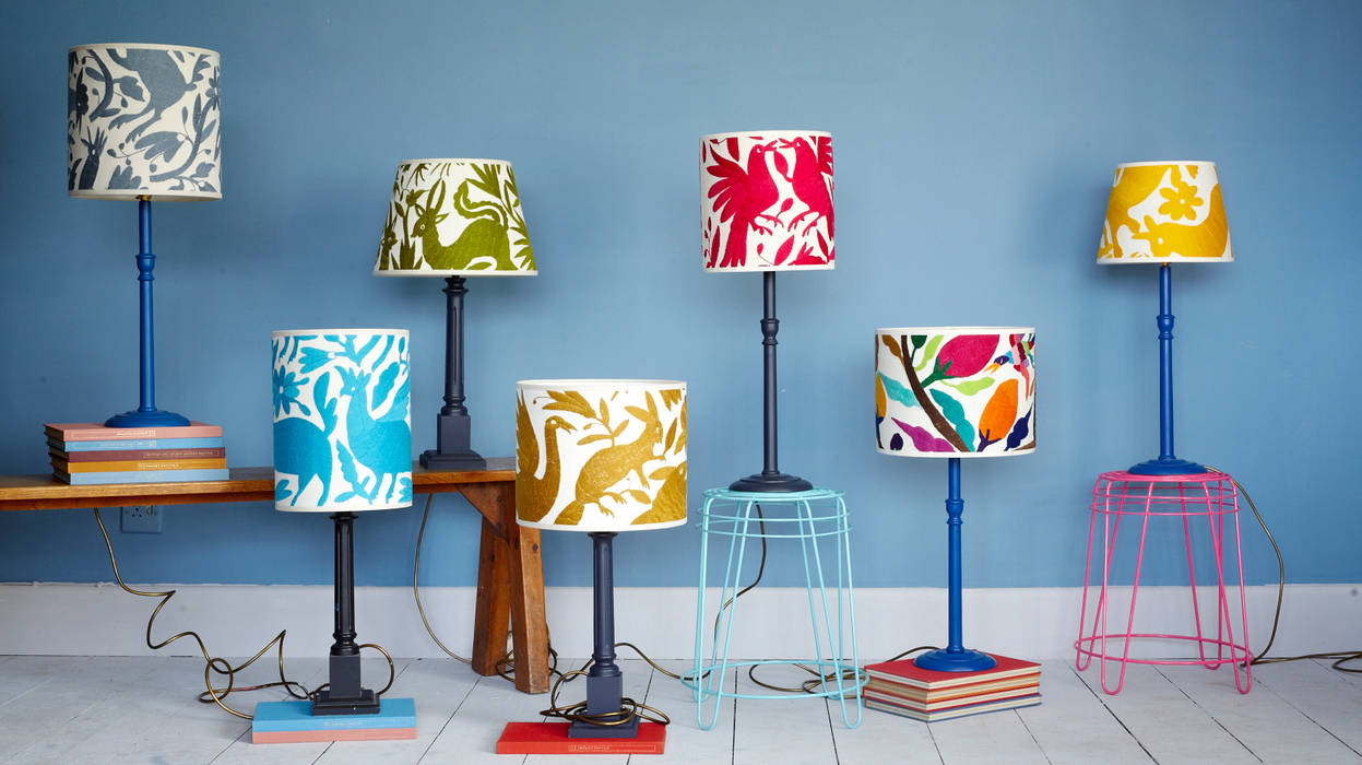 Colourful Mexican lampshades by Montes & Clark Montes & Clark Modern living room Lighting