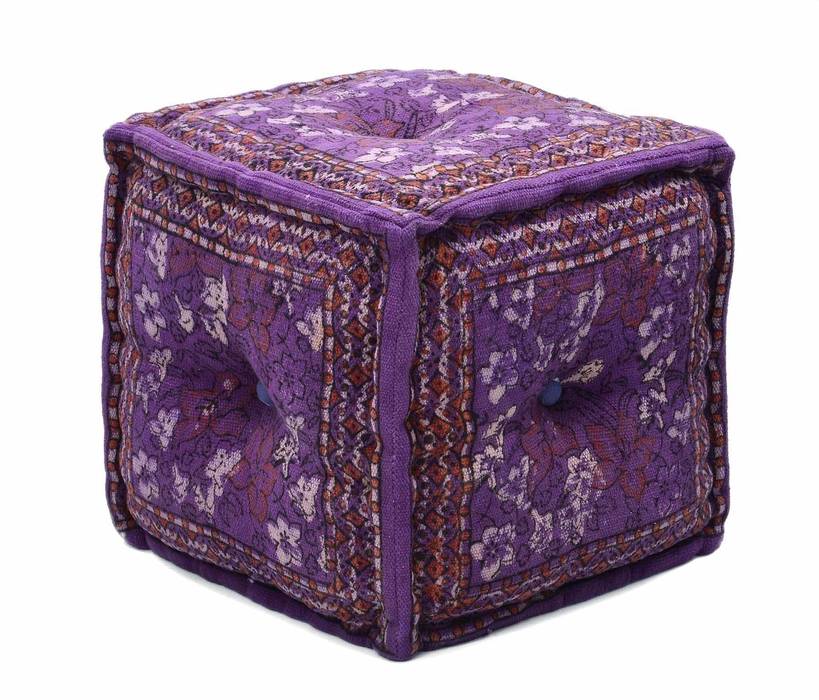 Cotton Printed Ottomans Poufs Natural Fibres Export Modern dressing room Seating