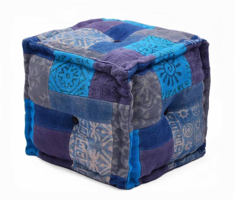 Patchwork Ottomans Natural Fibres Export Modern living room Accessories & decoration