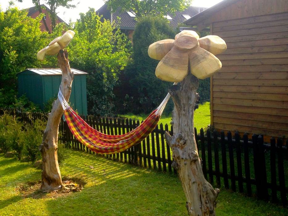 Riesenblumen mit Hängematte Holzwerkerin Eving Ausgefallener Garten Accessoires und Dekoration