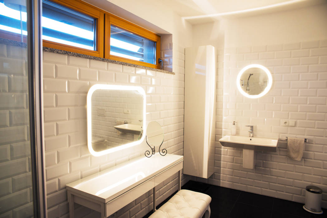 dom jednorodzinny "szalona szesnastka", if architektura if architektura Ванная комната в стиле минимализм