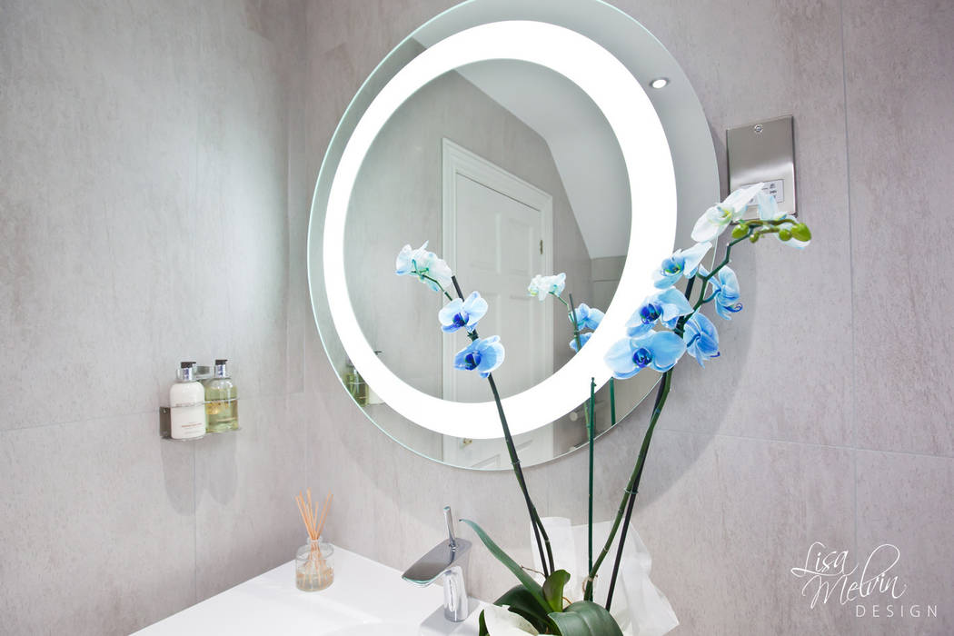 Led Halo Mirror Lisa Melvin Design Modern bathroom