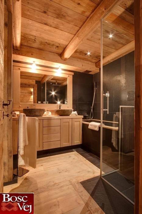 Chalet Excelsior w Crans Montana w Szwajcarii, Bosc Vej s.r.l. Bosc Vej s.r.l. Bagno in stile rustico