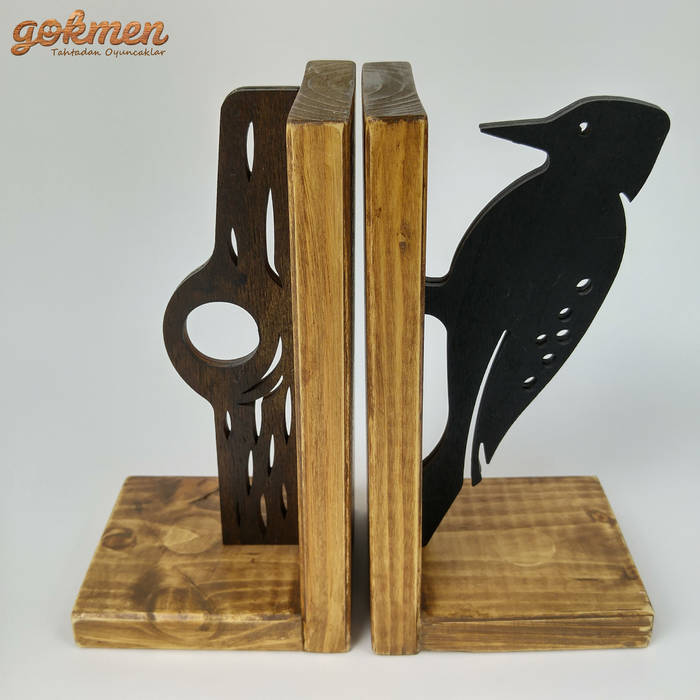 Ahşap Kitap Dayanakları / Wooden Bookends Gökmen Ahşap Oyuncak ve Tasarım Modern Oturma Odası Aksesuarlar & Dekorasyon