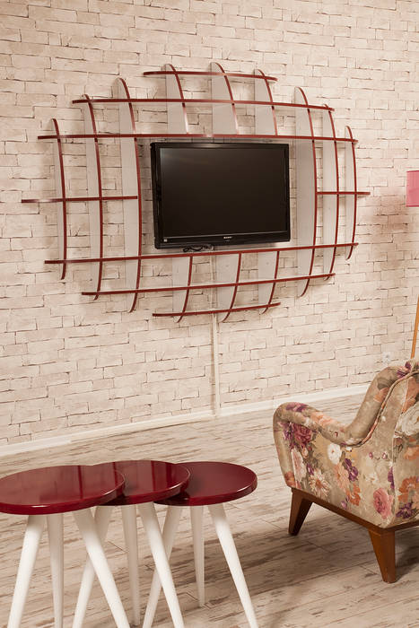 Elips TV Ünitesi ve Kitaplık, Sanal Mobilya Sanal Mobilya Living room TV stands & cabinets
