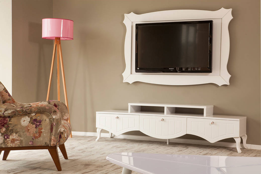 Stil Country TV Ünitesi Sanal Mobilya Modern Oturma Odası TV Dolabı & Mobilyaları