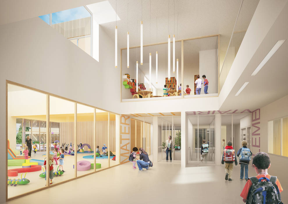 Dunoyer de Segonzac Elementary School Sebastien Rigaill 3D Visualiser Commercial spaces Trường học