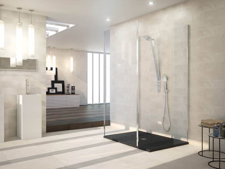 Cementos y metales en azulejos y pavimentos, INTERAZULEJO INTERAZULEJO Minimalist style bathrooms