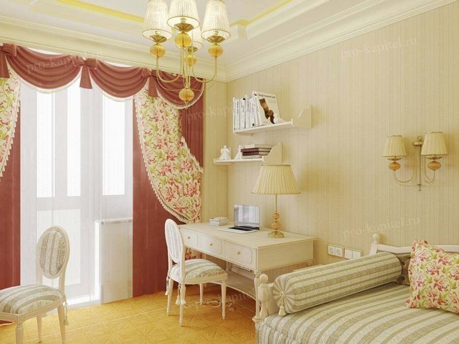 ​Дизайн интерьера детской комнаты для девочки Архитектурное Бюро 'Капитель' Детская комнатa в классическом стиле