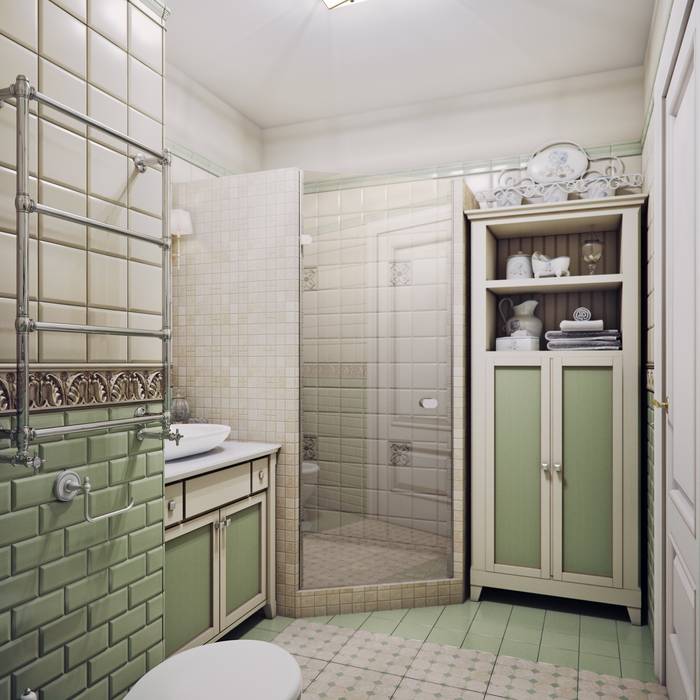 Ванная в стиле Прованс Анна Теклюк Ванная комната в эклектичном стиле