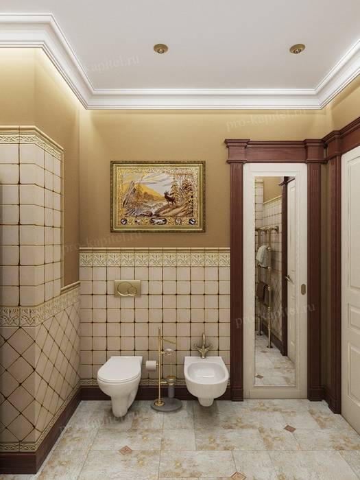 Дизайн интерьера ванной комнаты Архитектурное Бюро 'Капитель' Ванная в классическом стиле