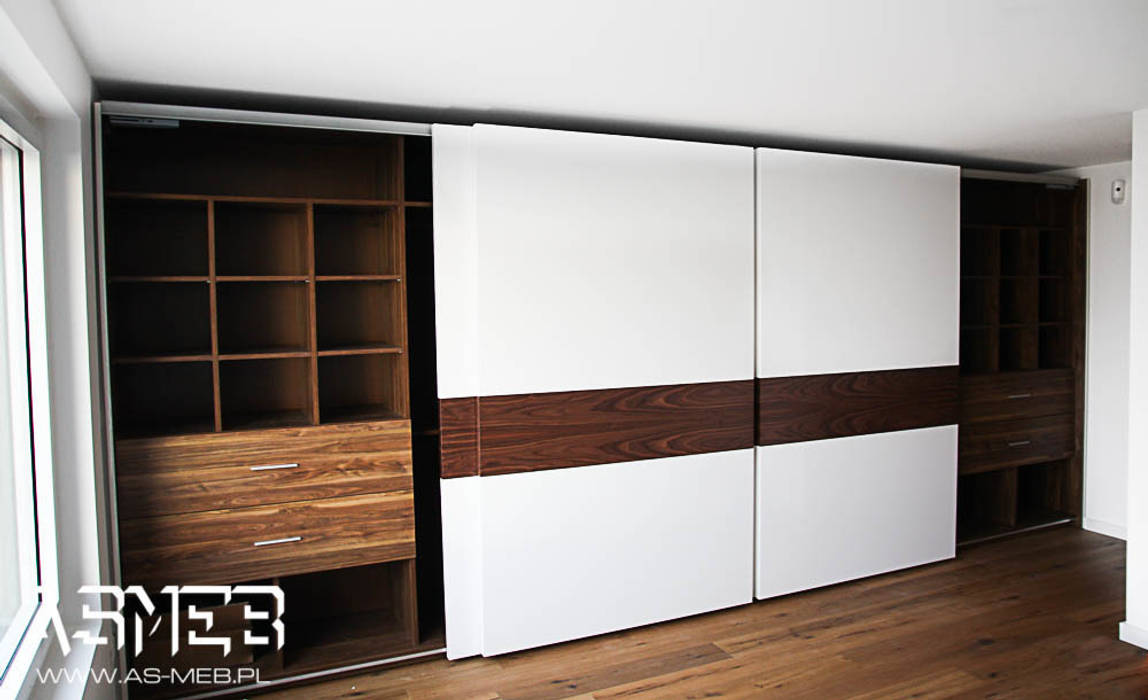 Realizacja Szwajcaria, Chardonne, TOPLINE 511 cm szerokości, AS-MEB AS-MEB Modern style bedroom Wardrobes & closets