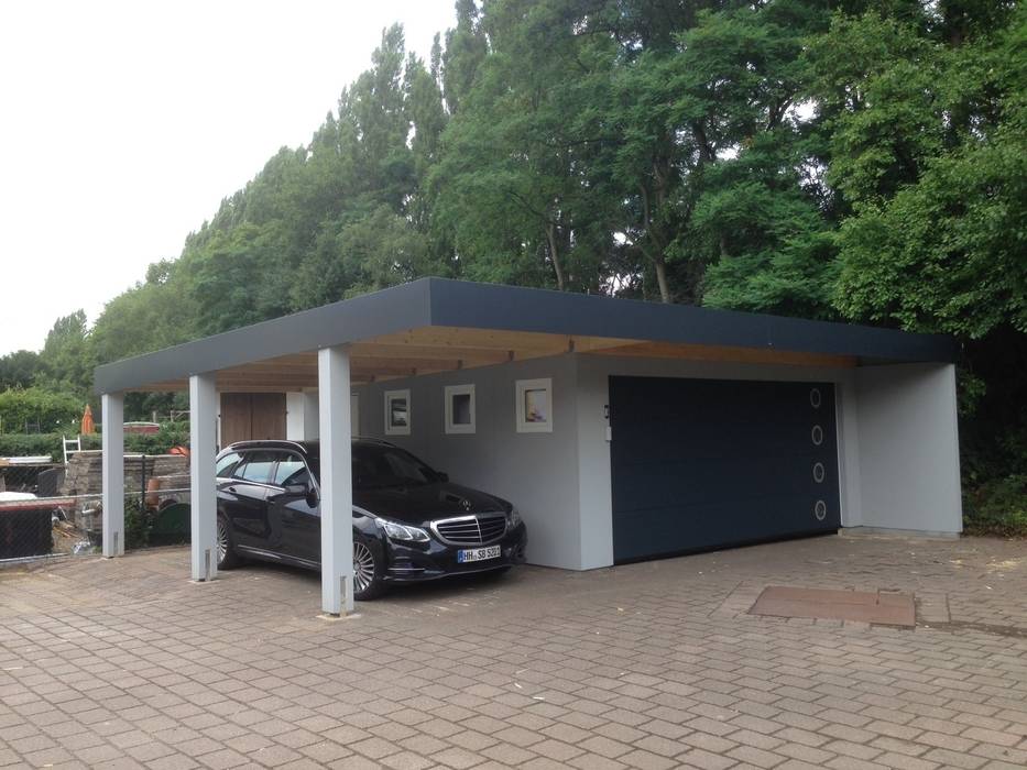 Fertiggarage In Der Holzstanderbauweise Bzw Holzrahmenbauweise Von Systembox Garagen Gmbh Homify