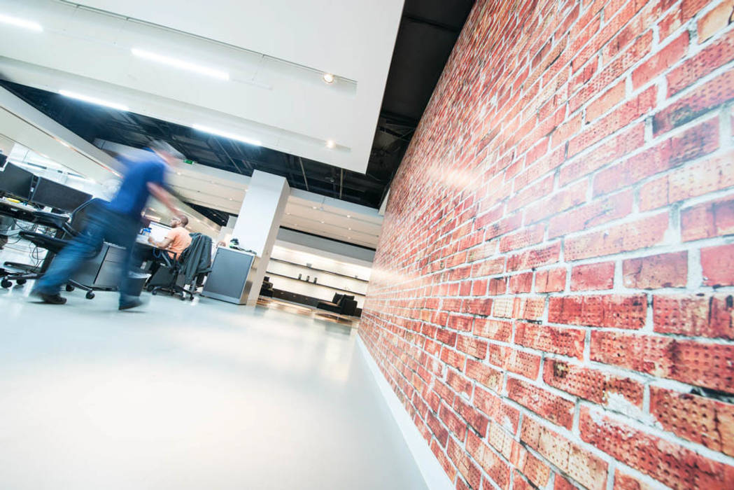 Exposed brick vinyl wall mural graphic Vinyl Impression Commercial spaces Office buildings