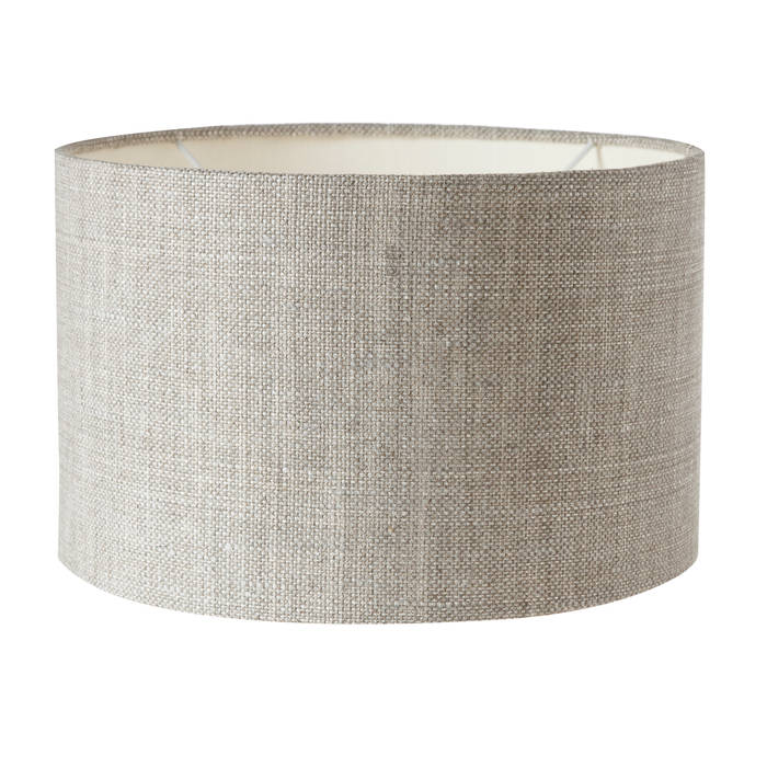 LACOCK DRUM LAMPSHADE, SILVER SOMETHING LINEN Fermoie LLP Living room Lighting