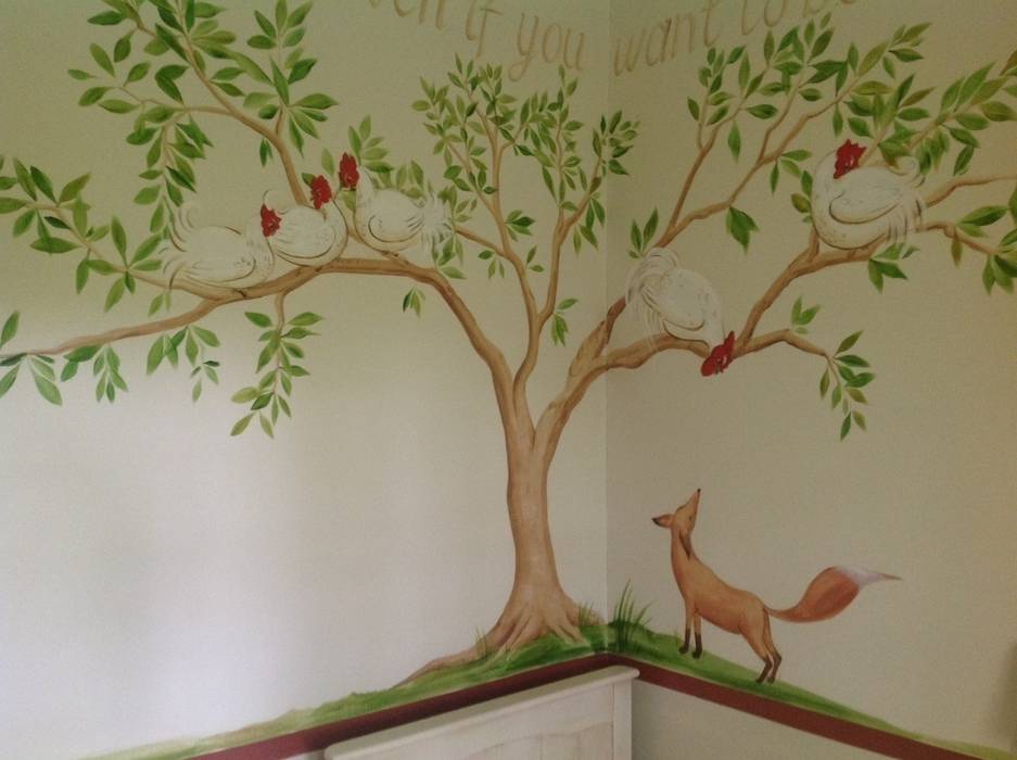 Handmade Wallpaper- Aesops Fables Eades Bespoke Dormitorios clásicos