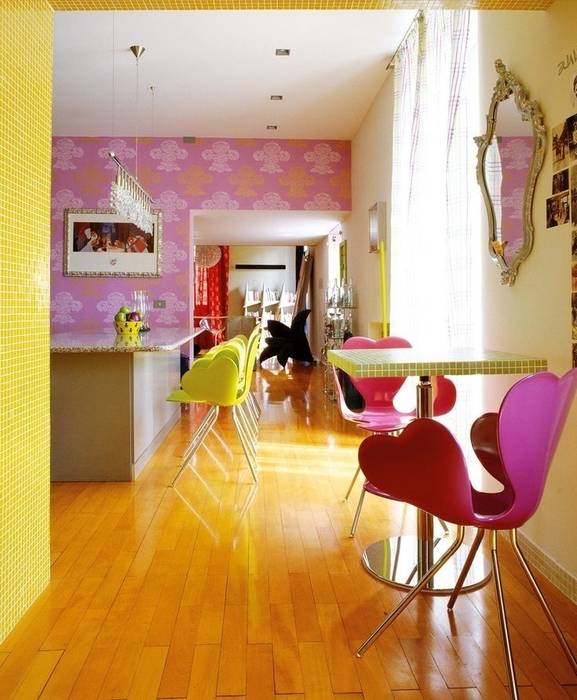 Küche/essbereich in der trendfarbe gelb moderne esszimmer von trend