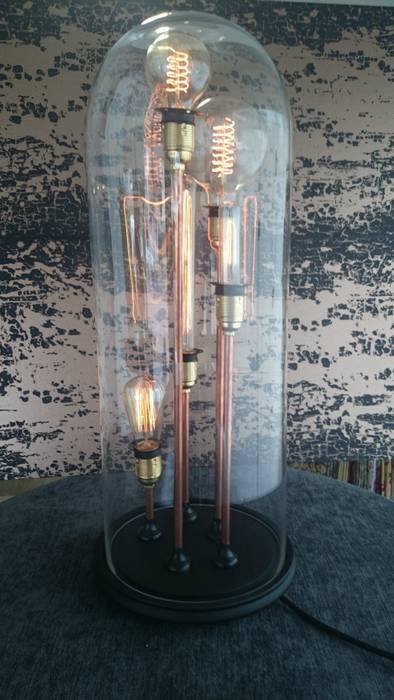 "Standing tall" Bell jar lamp GD Creation Salon industriel Eclairage