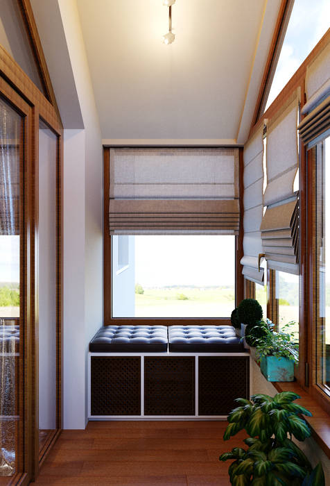 Как оформить интерьер кухни на мансарде, Студия дизайна ROMANIUK DESIGN Студия дизайна ROMANIUK DESIGN Modern Terrace