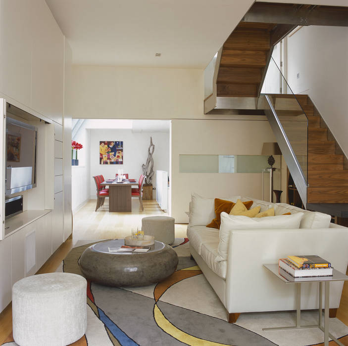 Living Room showing Dining area beyond Space Alchemy Ltd Moderne woonkamers