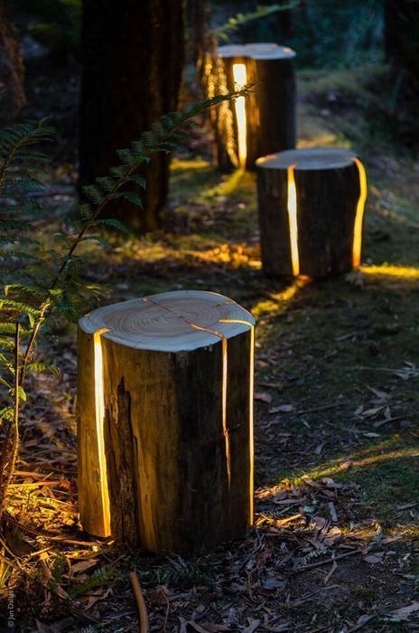 Cracked Log Lamps, Duncan Meerding Duncan Meerding Ausgefallener Garten Beleuchtung