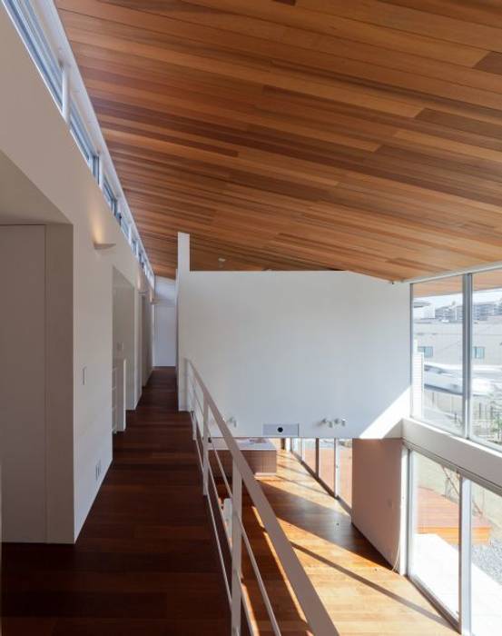 2階廊下 有限会社笹野空間設計 モダンスタイルの 玄関&廊下&階段 木 木目調