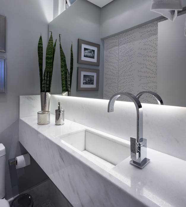 LAVABOS, Pura!Arquitetura Pura!Arquitetura Banheiros minimalistas Espelhos