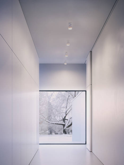 Solid Downlights in Carrara marble Terence Woodgate 모던스타일 복도, 현관 & 계단