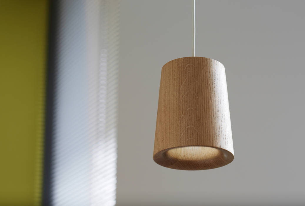 Solid Pendant Cone in Natural Oak Terence Woodgate Modern kitchen Lighting