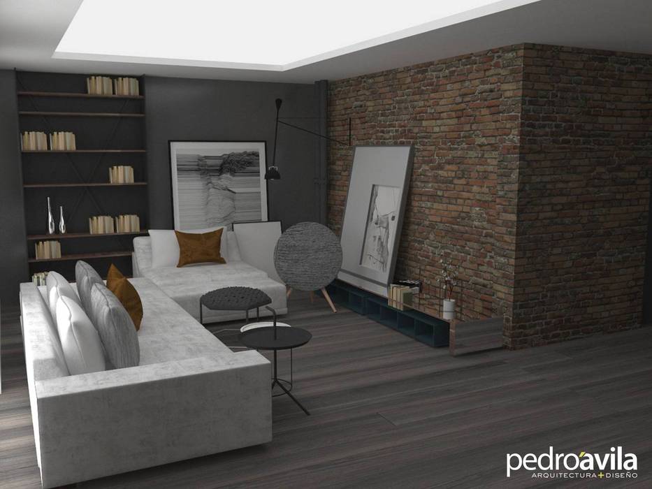 Loft El Castaño Metepec, Estado de México, pedroavila.com.mx pedroavila.com.mx Moderne woonkamers