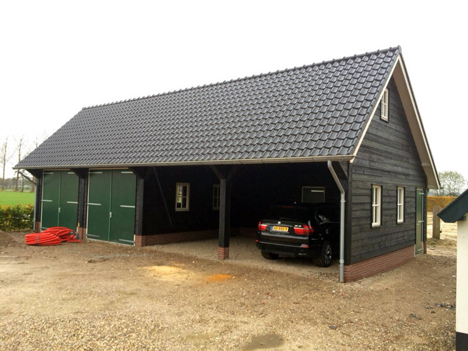 Houten garages, Geldersche Houtbouw Geldersche Houtbouw Country style garage/shed