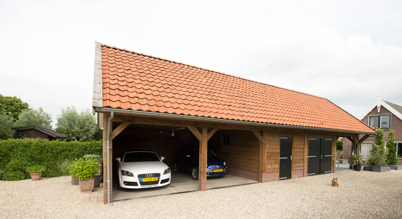 Houten garages, Geldersche Houtbouw Geldersche Houtbouw โรงรถและหลังคากันแดด