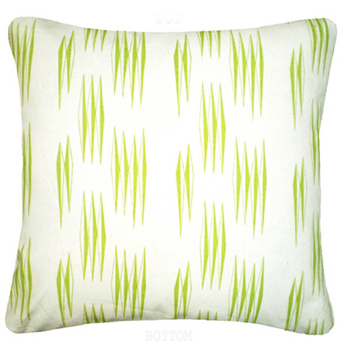 Arrow Printed 100% Organic Cotton Cushion 45x45 cm - Lime Nitin Goyal London Kamar Tidur Modern Textiles
