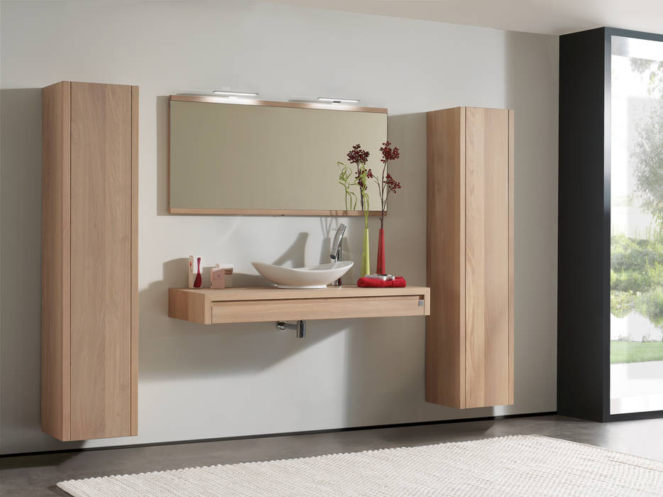 Echtholzbadmöbel aus der Serie Aither, F&F Floor and Furniture F&F Floor and Furniture Casas de banho modernas Arrumação