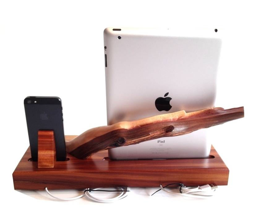 Dockingstation Holz Fur Apple Iphone 5 5s U Ipad 2 Ladestation Aus Apple Manzanita Wood Von Holz Und Licht Ausgefallen Homify