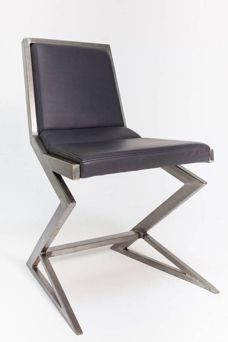Steel and leather chair NordLoft - Industrial Design Salon industriel Chaises & poufs