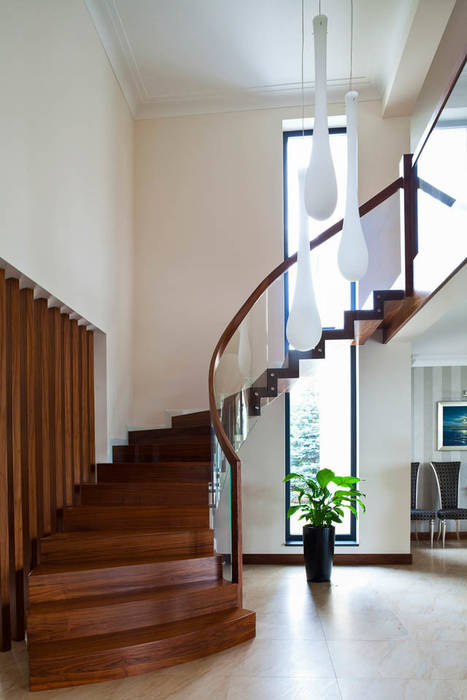 Rezydencja Orzech , tomasz czajkowski pracownia tomasz czajkowski pracownia Modern corridor, hallway & stairs